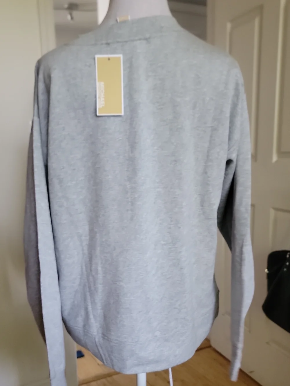 Michael Kors Light Gray Rhinestone Logo Sweatshirt